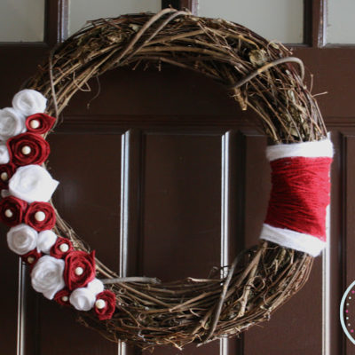 Felt Flower Christmas Wreath