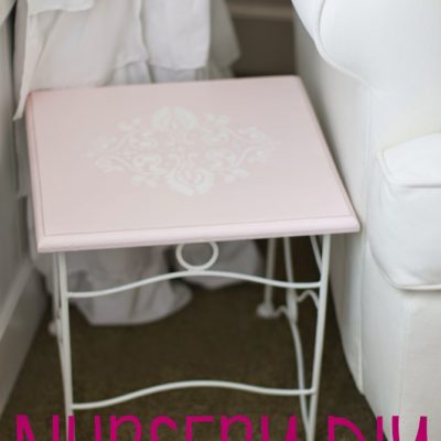 Nursery DIY: Stenciled Side Table