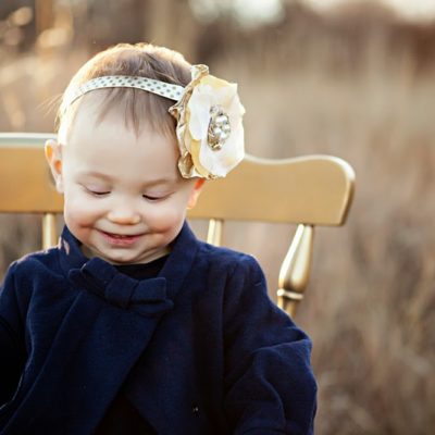 Gold chair DIY for one year photo shoot