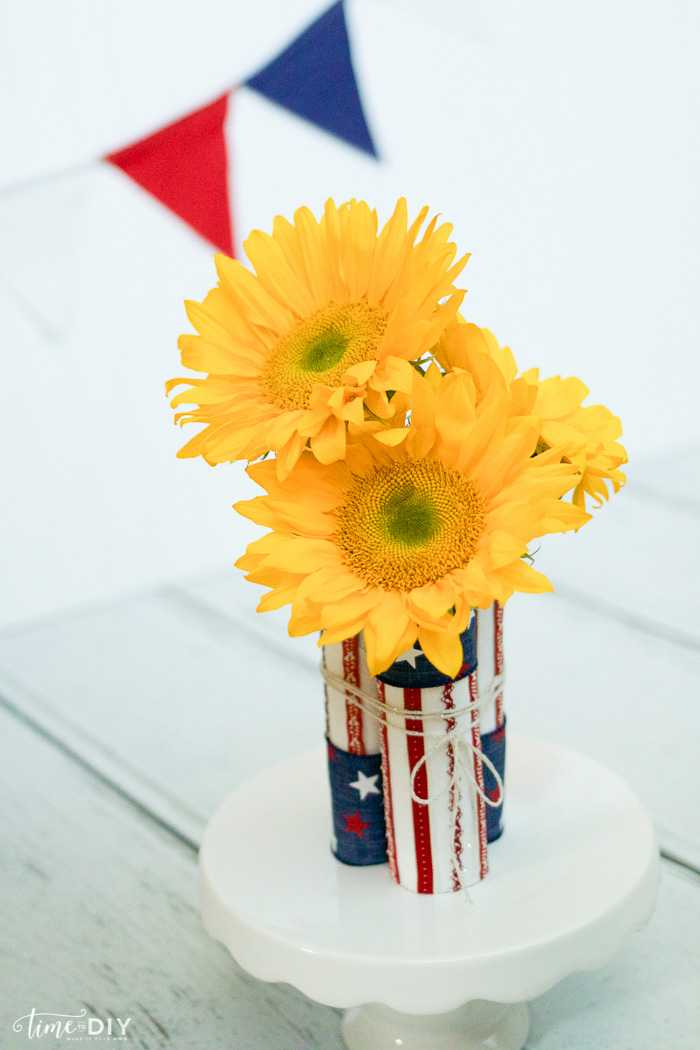 red, white and blue centerpiece