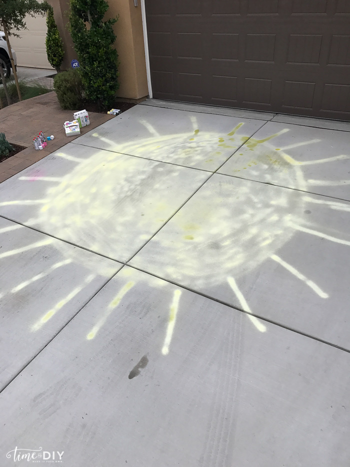 Outdoor Spray Chalk Painting - Pretty Healthy House