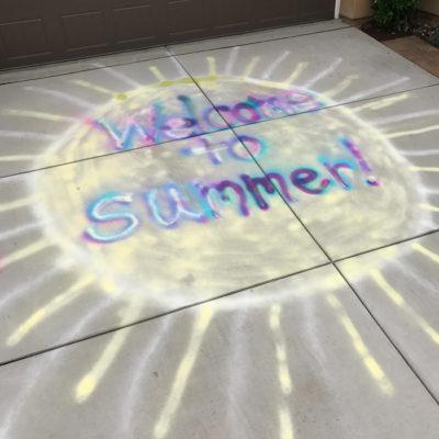 Outdoor Spray Chalk Painting