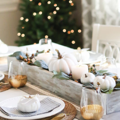 Neutral Gray Thanksgiving Tablescape