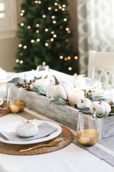 Neutral Gray Thanksgiving Tablescape