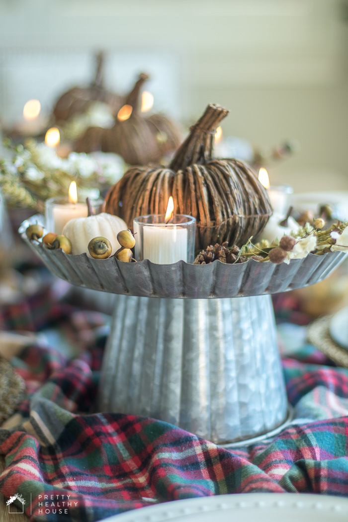 Rustic and Plaid Fall Tablescape