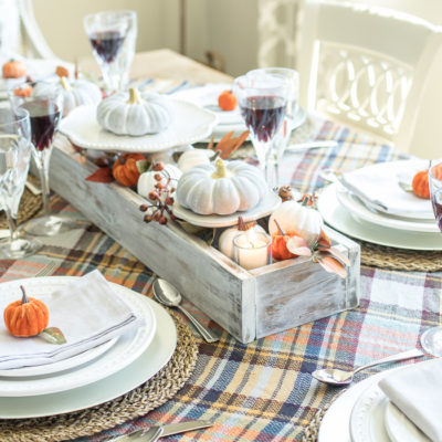 Decorate Your Thanksgiving Table with Gray and Plaid